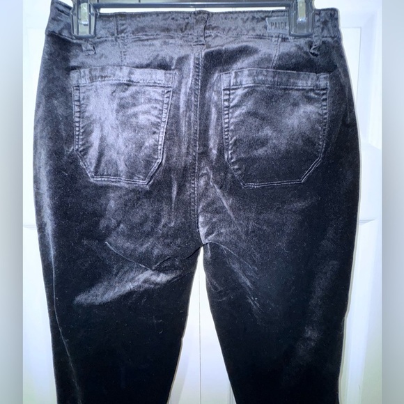 PAIGE Mayslie Mid Rise Lustrous Velvet Jogger w/zipper bottoms. EUC Sz 26 - Picture 5 of 15